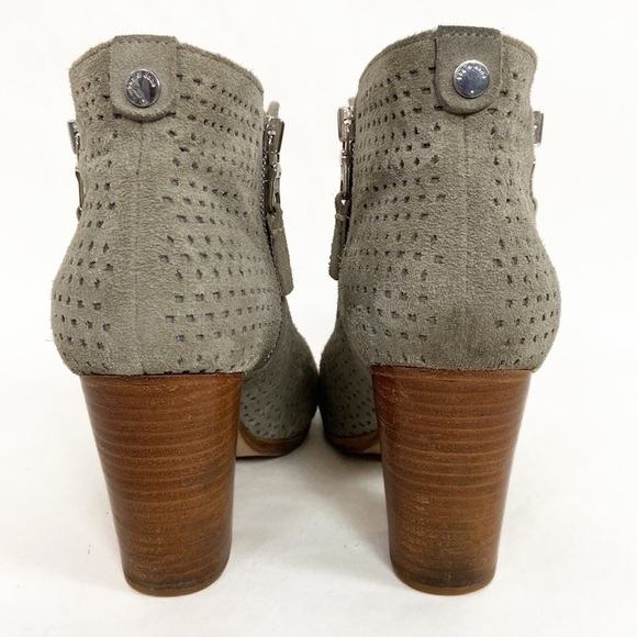 Rag and Bone Margot Boot Perforated Leather Suede Dual Side Zipper Ankle Booties - Picture 7 of 16